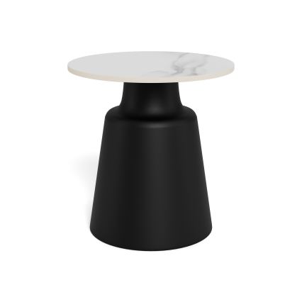 Couchtisch SANTORINI Ø 45 cm, weiß/schwarz, Keramik