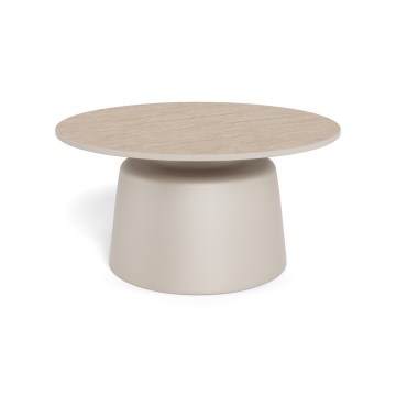 Couchtisch SANTORINI Ø 70 cm beige/grau/Keramik