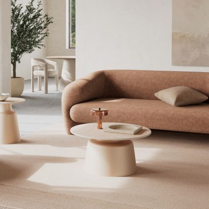 Couchtisch SANTORINI Ø 70 cm beige/grau/Keramik