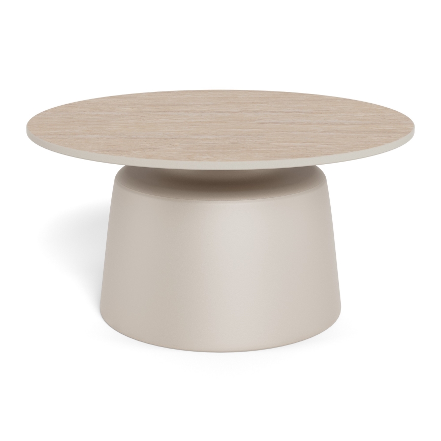 Couchtisch SANTORINI Ø 70 cm beige/grau/Keramik
