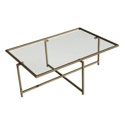 Couchtisch SONNE 35x94 cm golden/klar