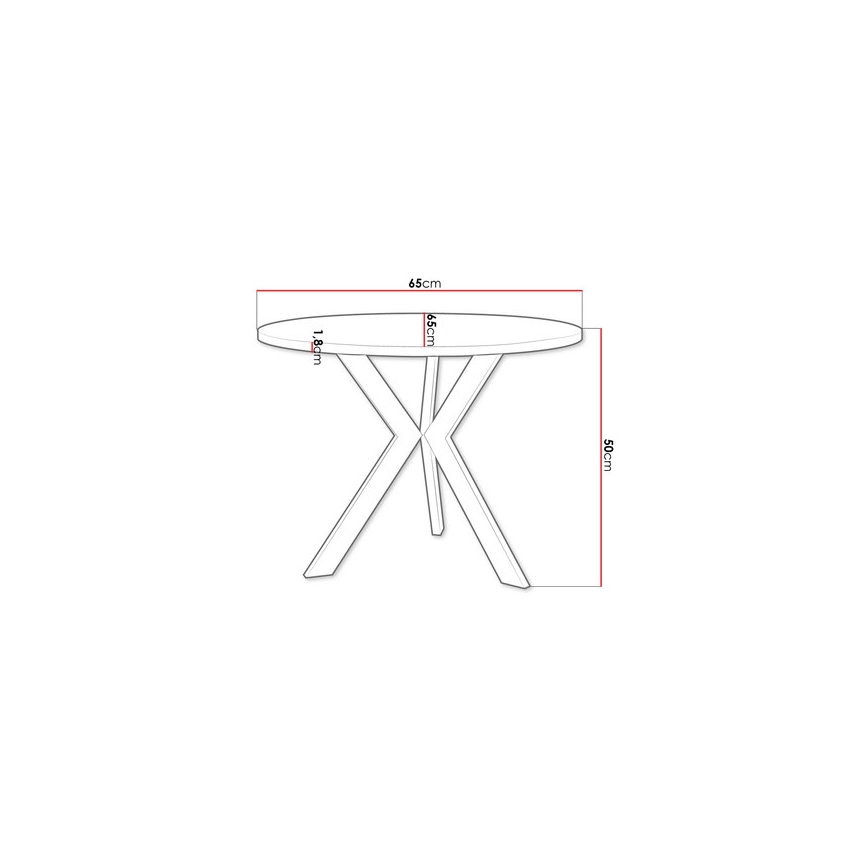 Couchtisch STK 50x65 cm schwarz/weiß