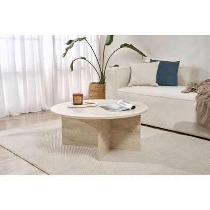 Couchtisch VERUM, Ø 90 cm, beige