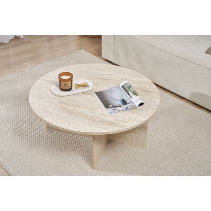 Couchtisch VERUM, Ø 90 cm, beige