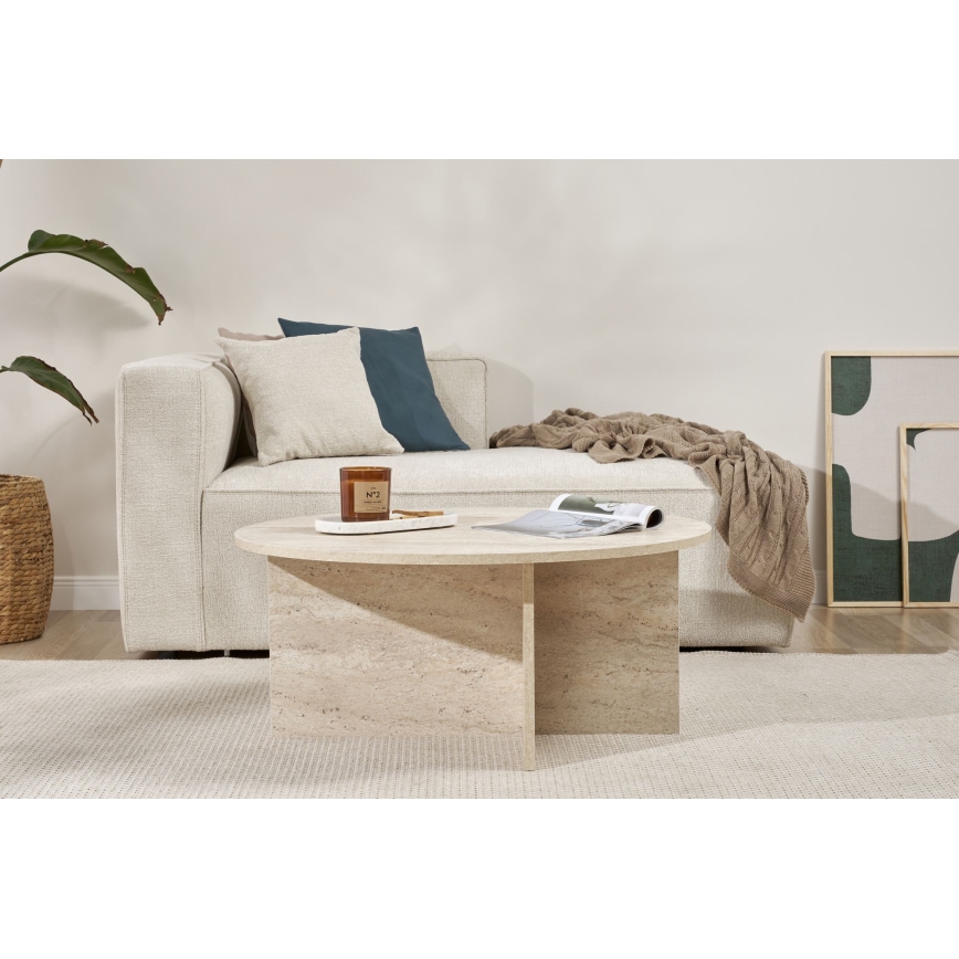 Couchtisch VERUM, Ø 90 cm, beige