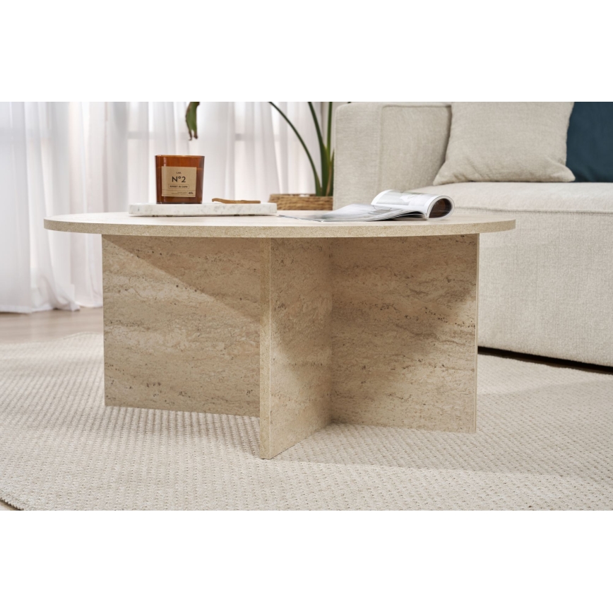 Couchtisch VERUM, Ø 90 cm, beige
