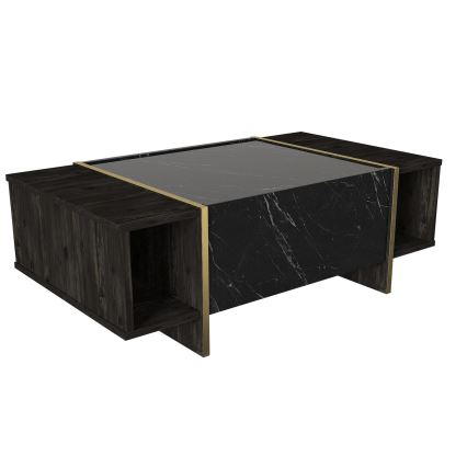 Couchtisch VEYRON 37,3x103,8 cm schwarz/gold