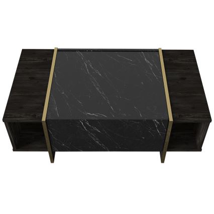 Couchtisch VEYRON 37,3x103,8 cm schwarz/gold