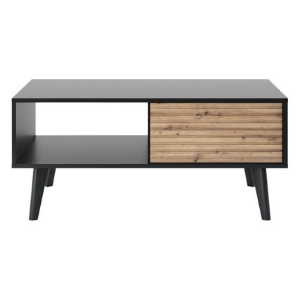 Couchtisch WILLOW 46x104 cm schwarz / Eiche Artisan