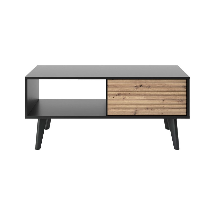 Couchtisch WILLOW 46x104 cm schwarz / Eiche Artisan