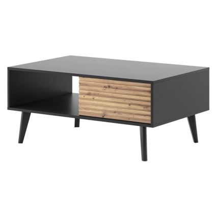 Couchtisch WILLOW 46x104 cm schwarz / Eiche Artisan