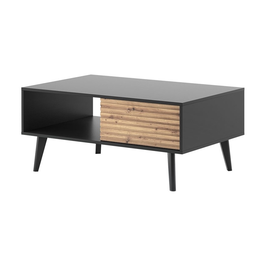 Couchtisch WILLOW 46x104 cm schwarz / Eiche Artisan