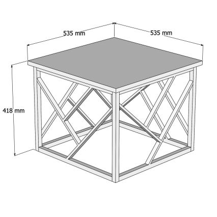 Couchtisch WODA 42x53 cm braun/schwarz