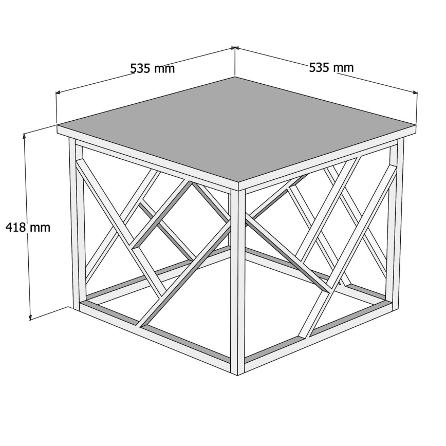 Couchtisch WODA 42x53 cm braun/schwarz