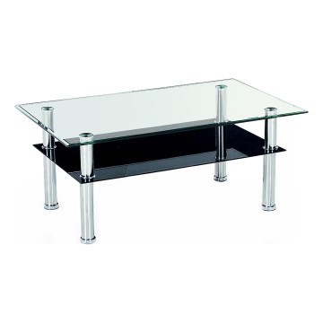Couchtisch YOLANDA 50x103 cm klar/glänzendes Chrom