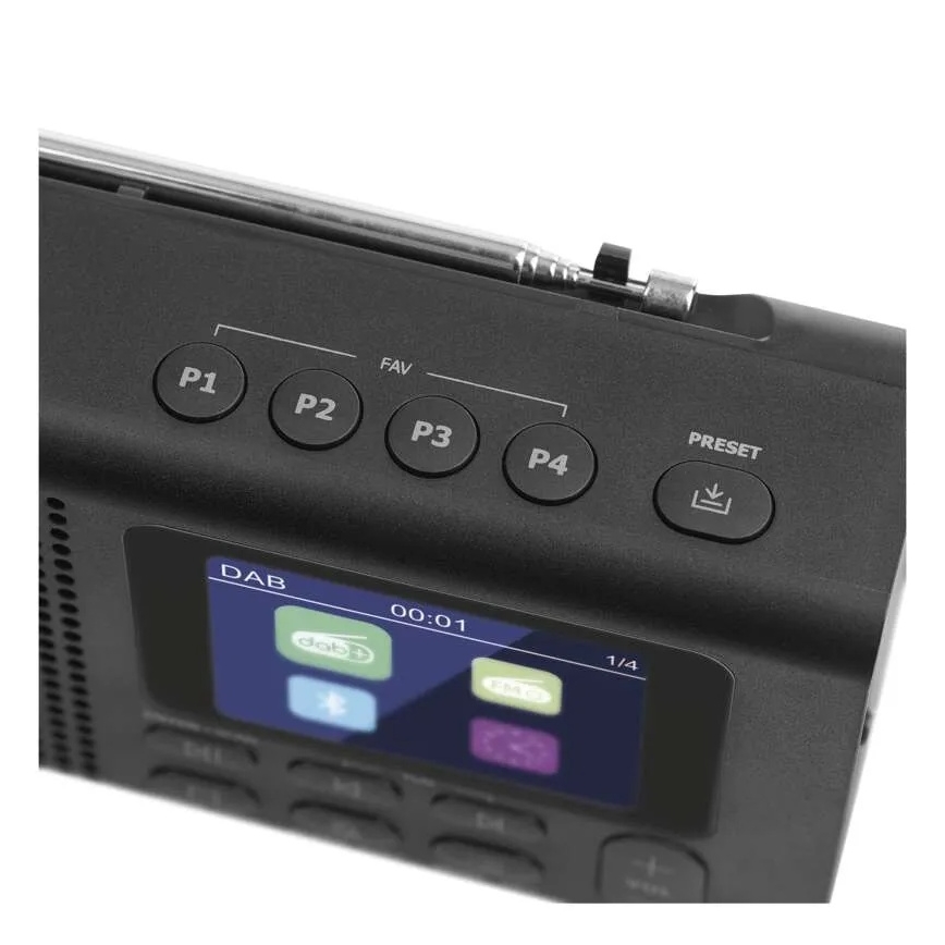 DAB DAB+ FM Radio 3W/5V/4xAA schwarz