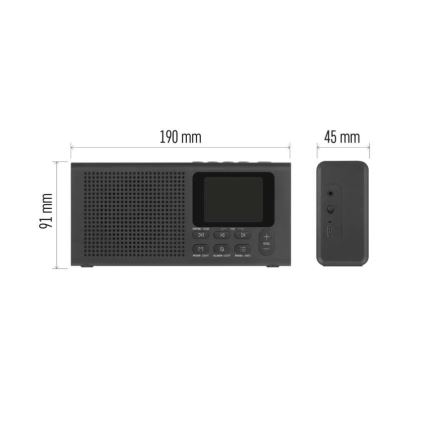 DAB DAB+ FM Radio 3W/5V/4xAA schwarz