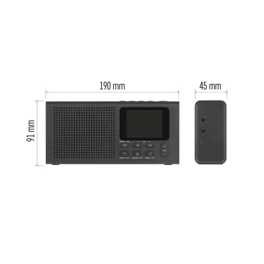DAB DAB+ FM Radio 3W/5V/4xAA schwarz