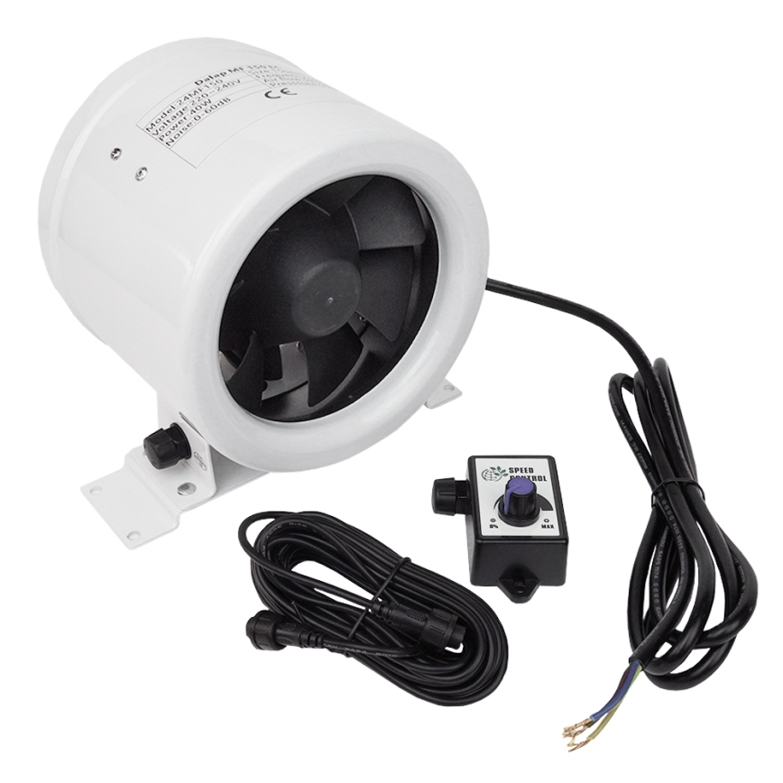 Dalap 24MF200 - Rohrventilator mit energiesparendem Motor und Drehzahlregler MF 200 EC 75W/230V