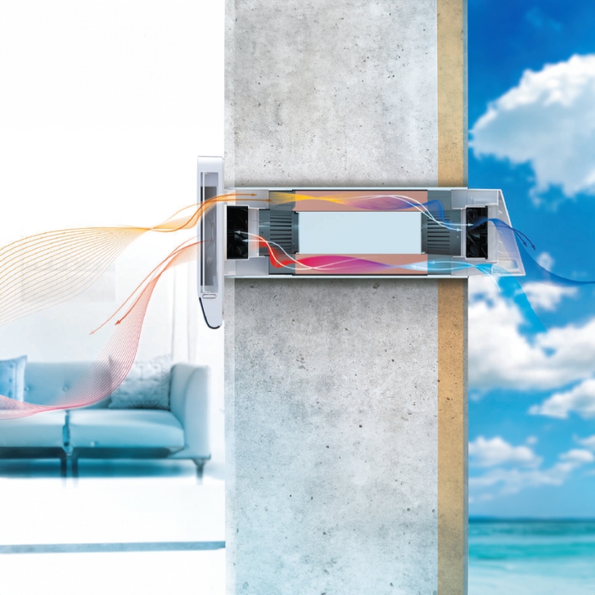 Dalap 25B160 - Dezentrales Wohnraumlüftungsgerät mit Wärmerückgewinnung BRISE 160 22 W/230 V WLAN + Fernbedienung