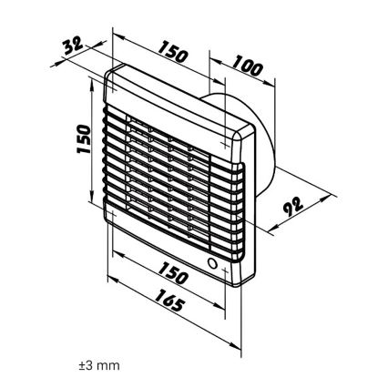 Dalap 41101 - Axialventilator mit automatischer Klappe 100 LV 20W/230V