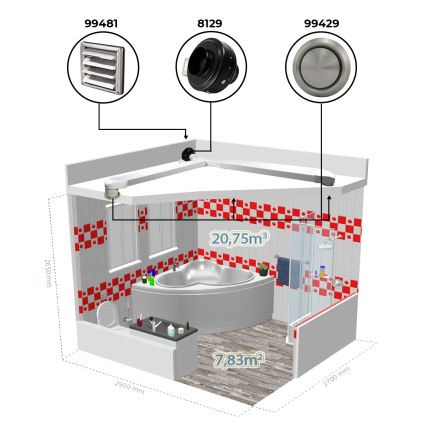 Dalap 8129 - Radialer Rohrventilator TURBINE M 125 62W/230V