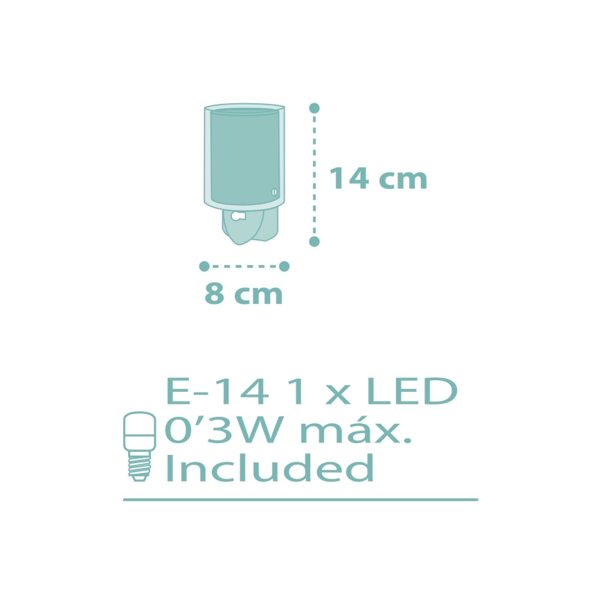 Dalber 41005H - LED-Steckdosenleuchte DOTS 1xE14/0,3W/230V
