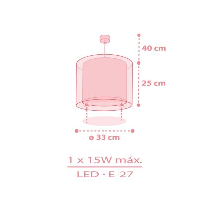 Dalber 41572S - Kinder-Deckenleuchte BABY TEDDY 1xE27/15W/230V rosa