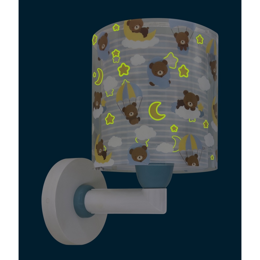 Dalber 41579T - Kinder-Wandleuchte BABY TEDDY 1xE27/15W/230V blau