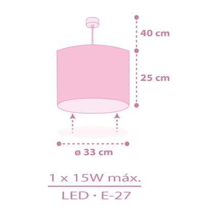 Dalber 42492 - Hängeleuchte für Kinder FAIRY DREAMS 1xE27/15W/230V