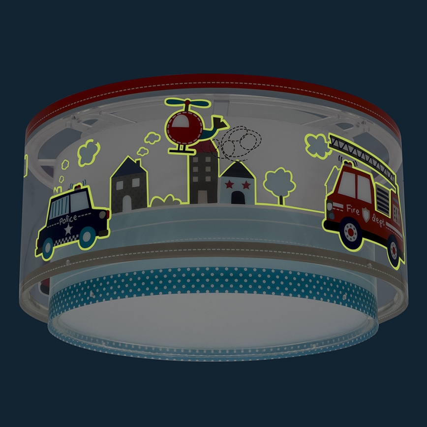 Dalber 60616 - Kinder Deckenleuchte POLICE 2xE27/60W/230V