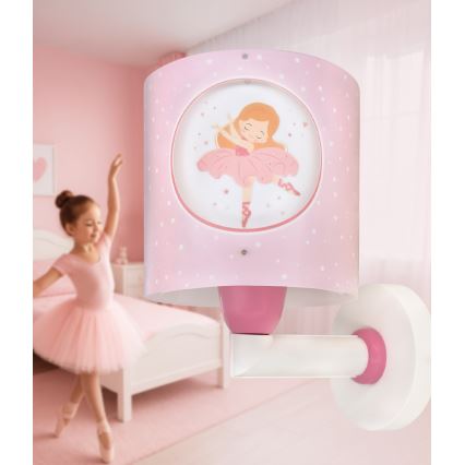 Dalber 60919 - Kinder-Wandleuchte PRINCESS DANCE 1xE27/15W/230V rosa