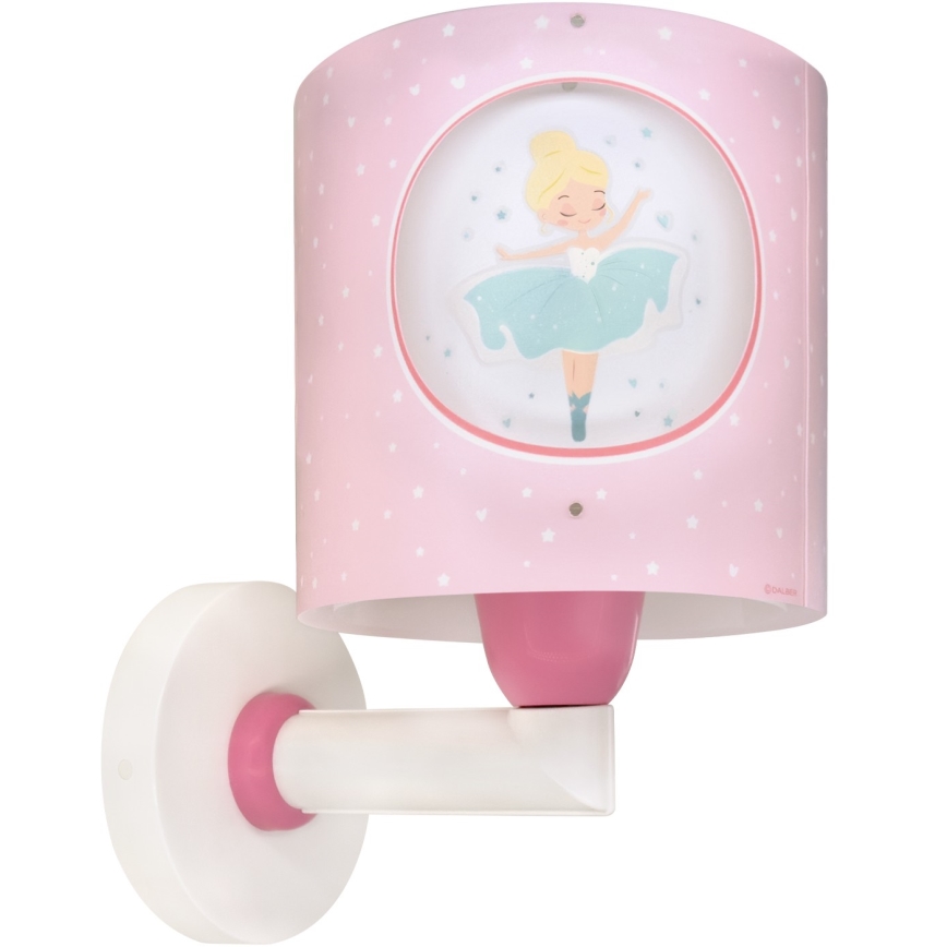 Dalber 60919 - Kinder-Wandleuchte PRINCESS DANCE 1xE27/15W/230V rosa