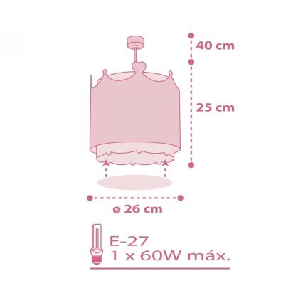 Dalber 61102 - Kinder-Kronleuchter LITTLE QUEEN 1xE27/60W/230V