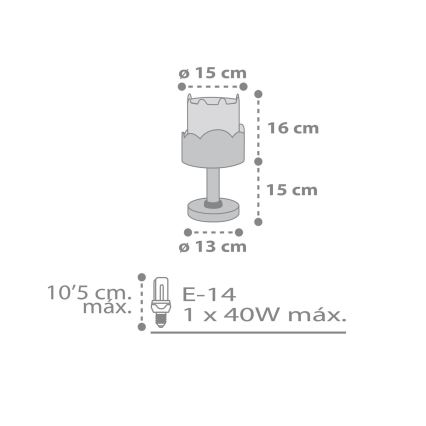 Dalber 61151H - Kinderlampe BUNNY 1xE14/40W/230V grün