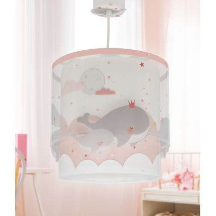 Dalber 61172S - Kinder-Hängelampe WHALE DREAMS 1xE27/15W/230V rosa