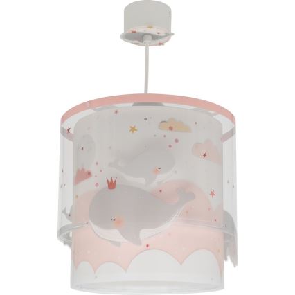 Dalber 61172S - Kinder-Hängelampe WHALE DREAMS 1xE27/15W/230V rosa