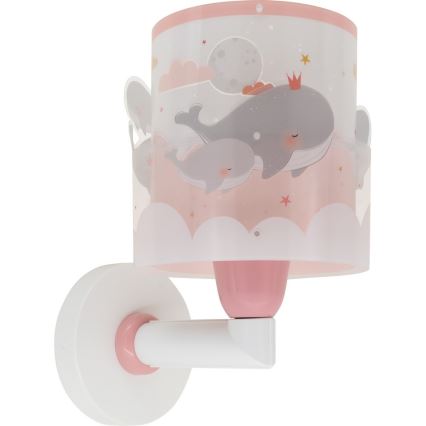 Dalber 61179S - Kinder-Wandleuchte WHALE DREAMS 1xE27/15W/230V rosa