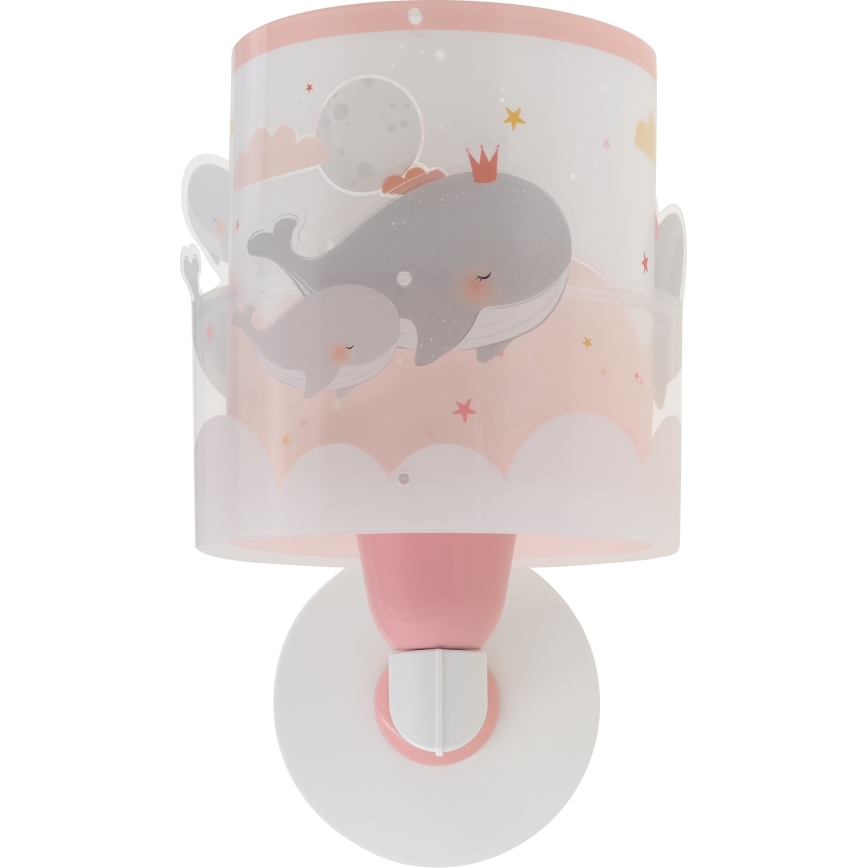 Dalber 61179S - Kinder-Wandleuchte WHALE DREAMS 1xE27/15W/230V rosa