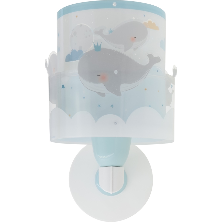 Dalber 61179T - Kinder-Wandleuchte WHALE DREAMS 1xE27/15W/230V blau