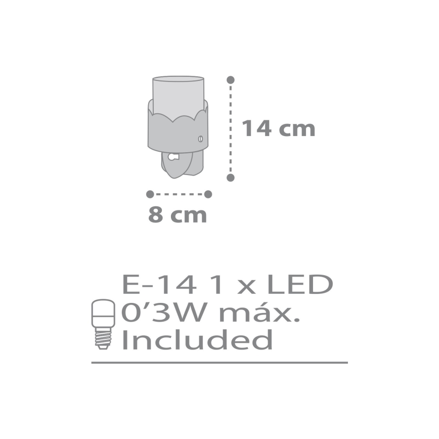 Dalber 61235E - LED-Steckdosenleuchte MOON 1xE14/0,3W/230V