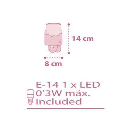 Dalber 61235S - LED-Steckdosenleuchte MOON 1xE14/0,3W/230V