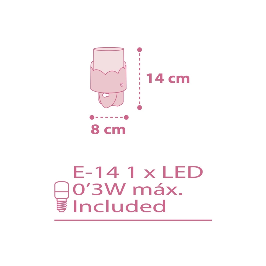 Dalber 61235S - LED-Steckdosenleuchte MOON 1xE14/0,3W/230V