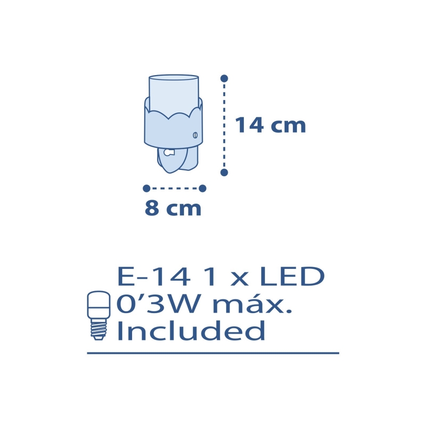 Dalber 61235T - LED-Steckdosenleuchte MOON 1xE14/0,3W/230V