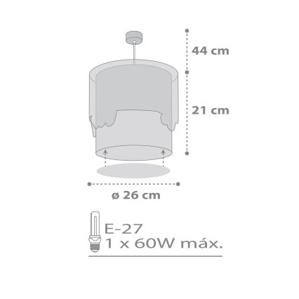 Dalber 61682 - Kinderleuchte BABY TRAVEL 1xE27/60W/230V