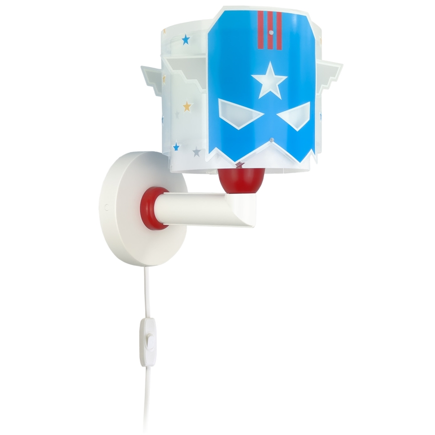 Dalber 61819 - Kinder-Wandleuchte BLUE HERO 1xE27/15W/230V