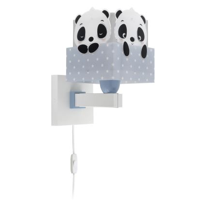 Dalber 63169T - Kinder-Wandleuchte PANDA 1xE27/60W/230V blau