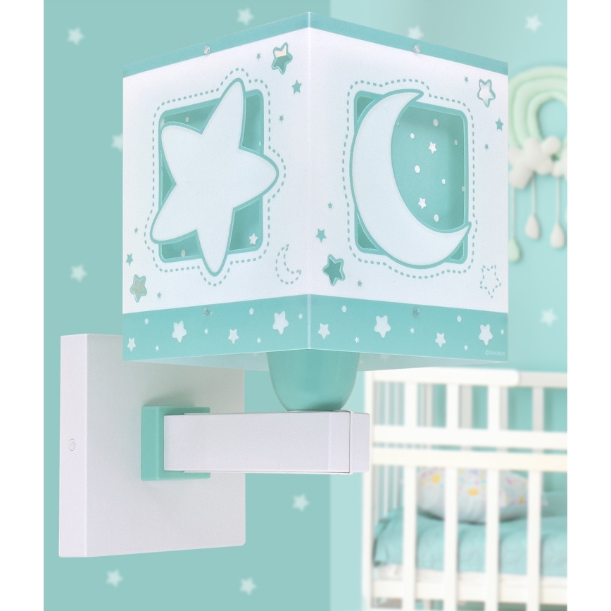 Dalber 63239H - Kinder-Wandleuchte MOONLIGHT 1xE27/15W/230V grün