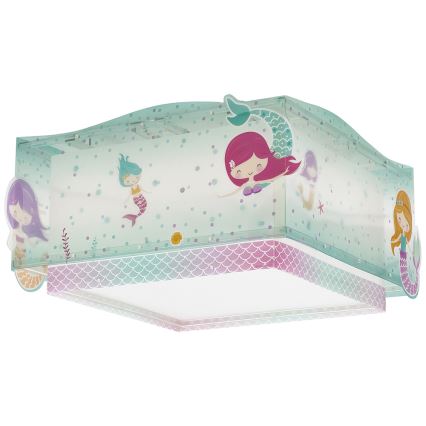 Dalber 63446 - Kinder Deckenleuchte MERMAIDS 2xE27/60W/230V