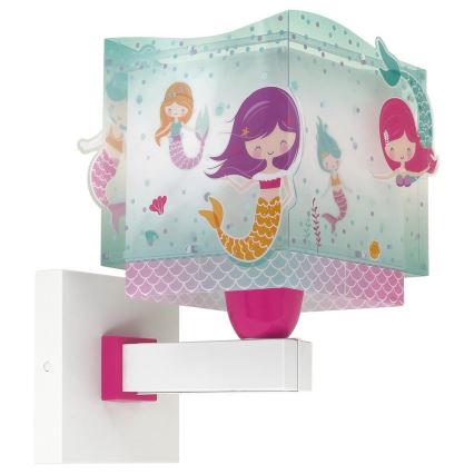 Dalber 63449 - Kinder-Wandleuchte MERMAIDS 1xE27/60W/230V